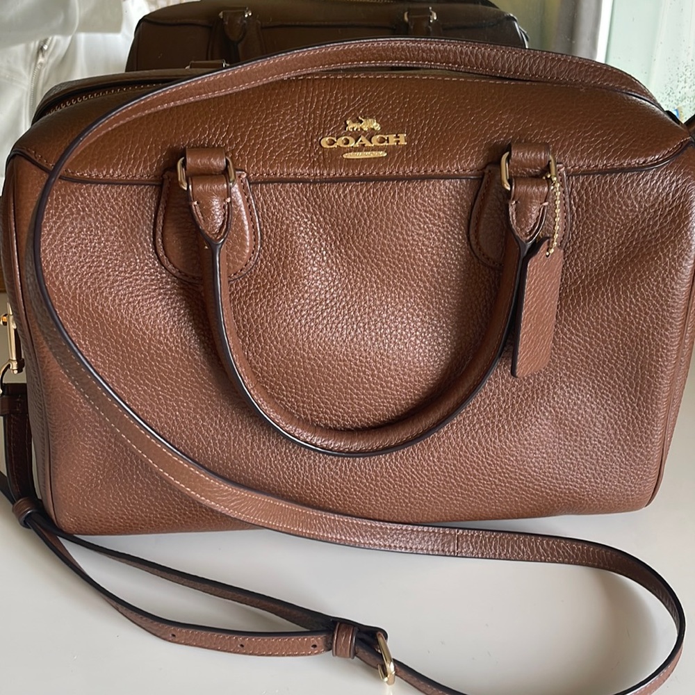 Coach Leather Bowling Style Bag, hand or cross body carry